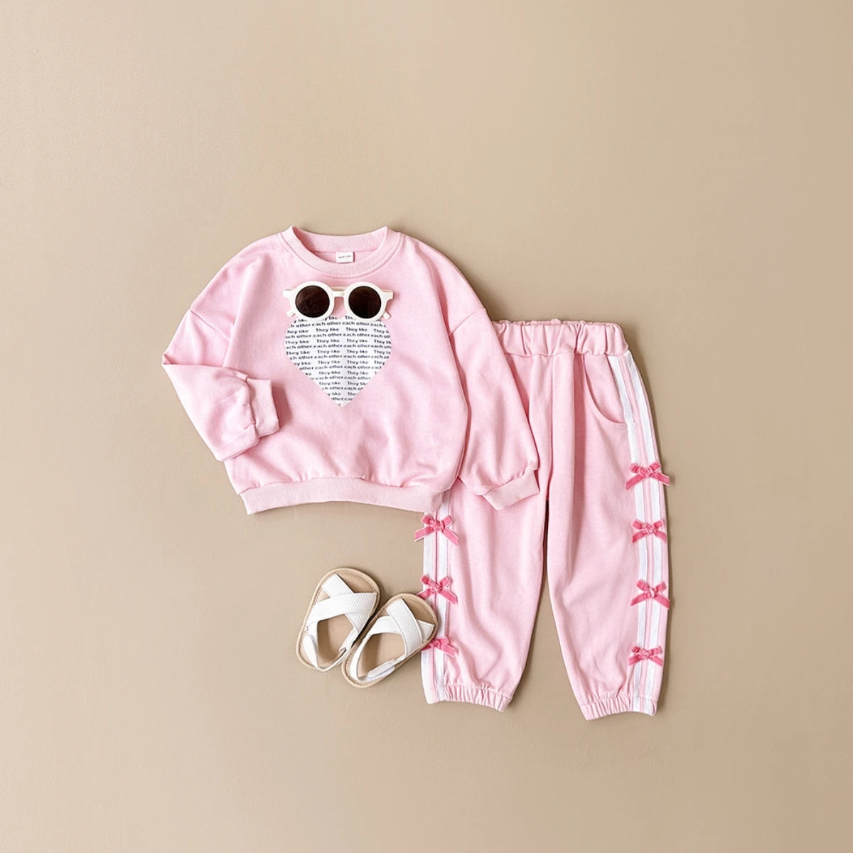 Love Sweatshirt Long Sleeve +Bow Pants