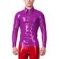 Mens Fashion Zipper Long Sleeve Jacket Turn-down Collar