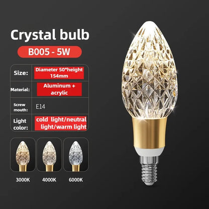 Acrylic Crystal LED Bulb Chandelier Fairy Lamp