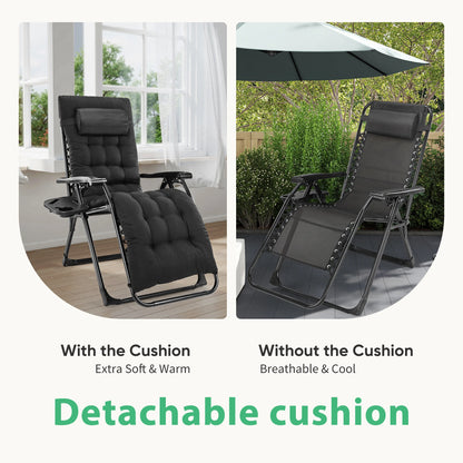 Patio Lounge Chair Folding Portable with Cup Holder