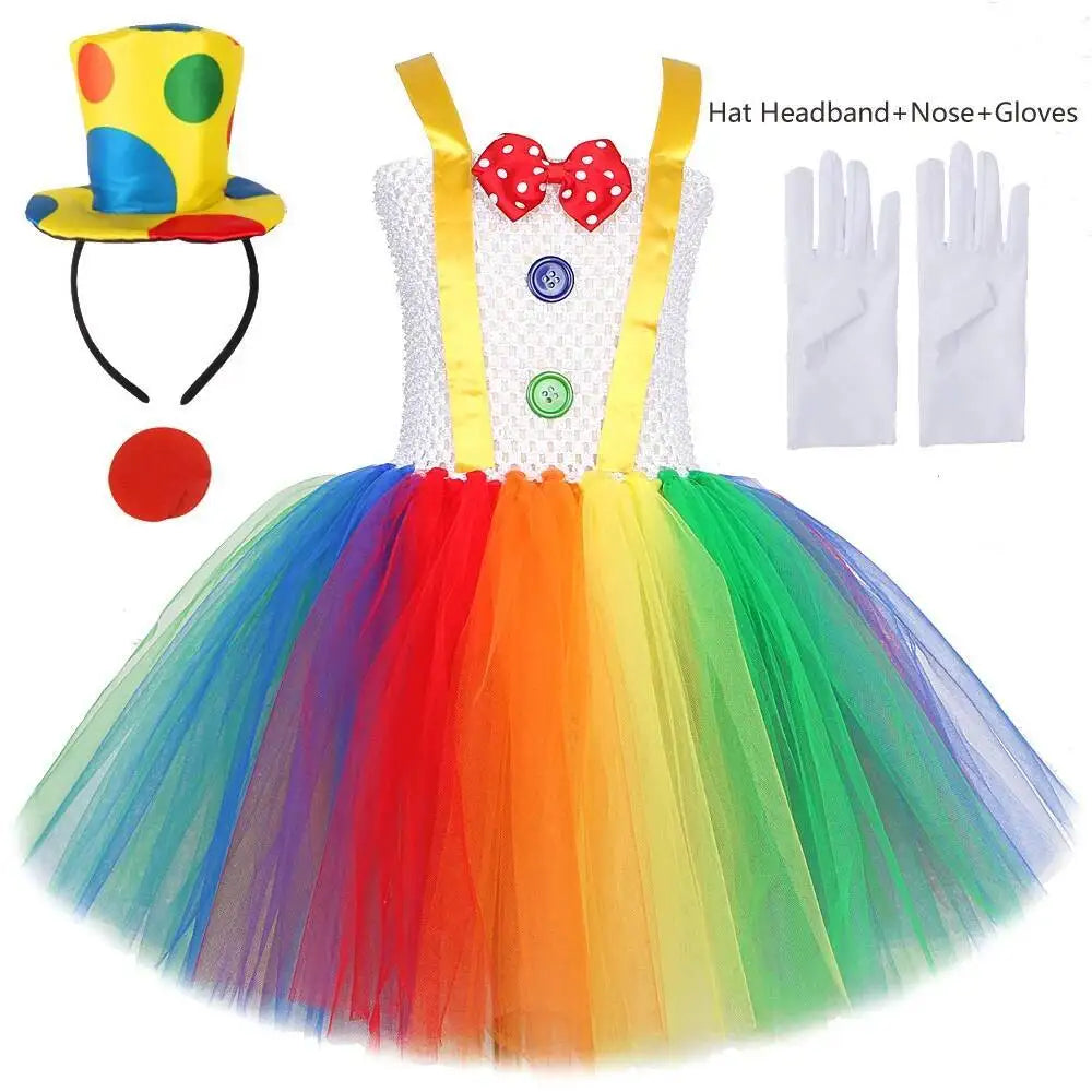 Rainbow Circus Costume Tutu Dress for Girls