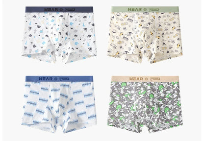 4PCS Teens Boy Mesh Breathable Antibacterial Underwear