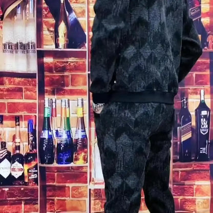 Mens Zipper Hoodie Tracksuit Jacket+Sweatpants