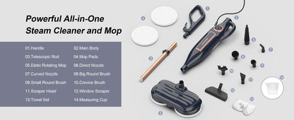 Steam Mop Cleaner with Rotating Mop Pad