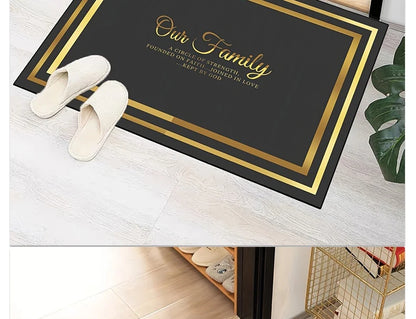 Gold Stripes Decorations Door Entry Carpet House