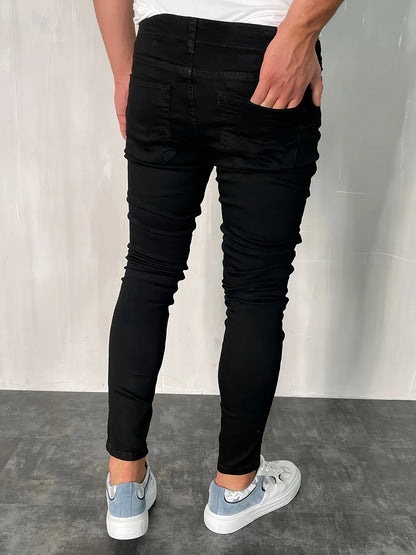 Men'S Slim-Fit Dark Cotton Jeans - Stretch Denim