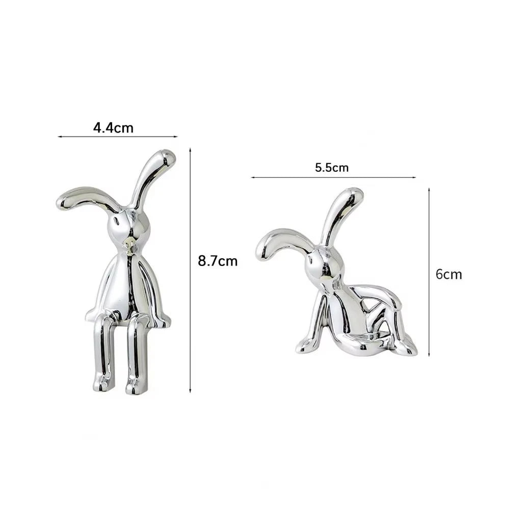 Adorable Long Ear Bunny Figurines Models