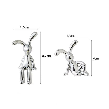 Adorable Long Ear Bunny Figurines Models