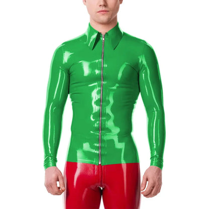 Mens Fashion Zipper Long Sleeve Jacket Turn-down Collar