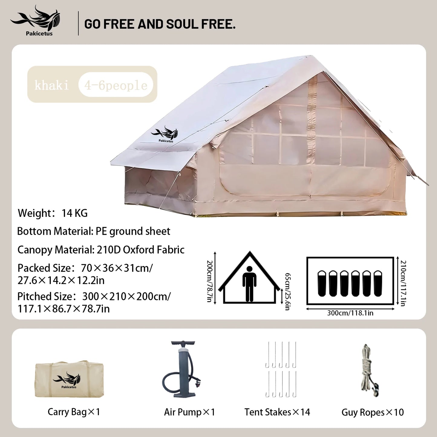 Quick Setup Inflatable Camping Tent, Waterproof