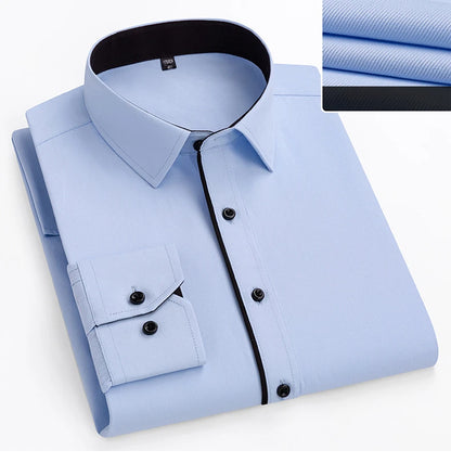 double collor Full shirts for men plus size