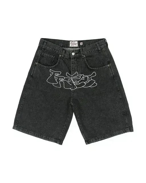 Men Woman Rhinestone Sequin Denim Shorts