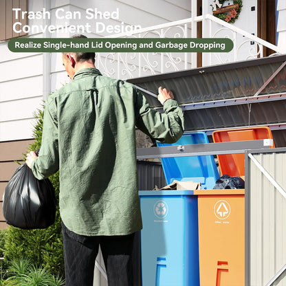 Metal Outdoor Storage Shed with Chain Lid