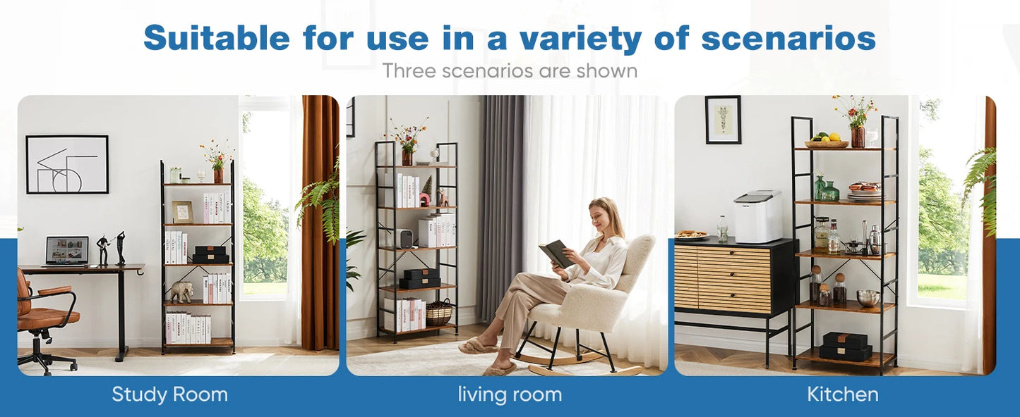 5 Tier Modern Book Case Storage Organizer