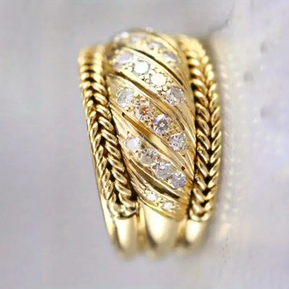 Bright Gold Color AA Cubic Zirconia Luxury