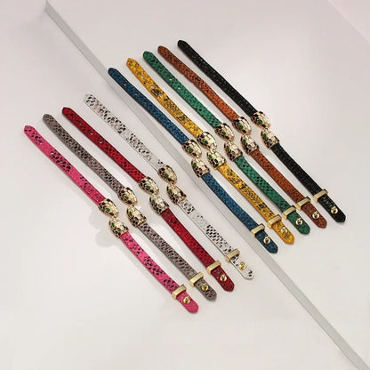 Women Fashion Charm Metal Snake Head Bangles