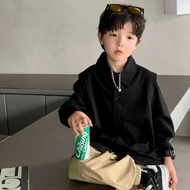 Boys Long Sleeved Stylish Casual Top Fashionable