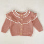 2 Pcs Baby Girls Long Sleeve Striped Cardigan Coat+ Shorts
