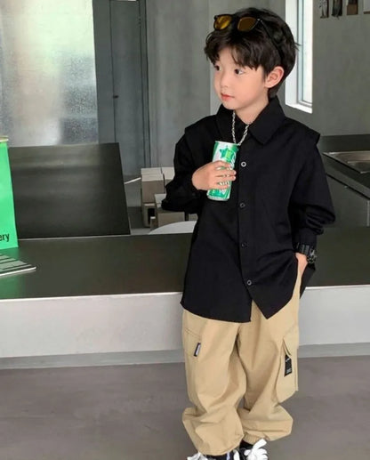 Boys Long Sleeved Stylish Casual Top Fashionable