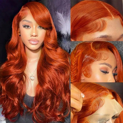 Body Wave Orange Ginger Lace Front Wigs