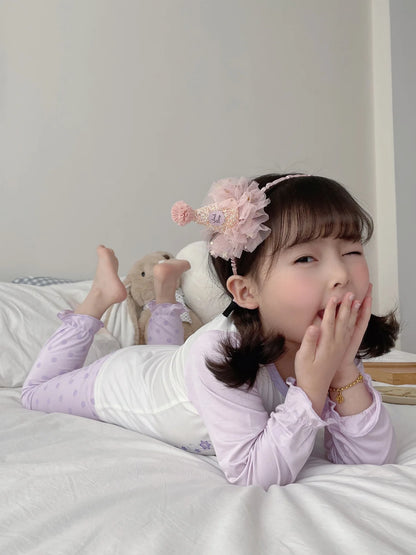 2 Pcs Girls Rapunzel Sleepwear Cartoon Pajamas