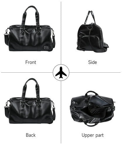 Vintage Leather Travel Duffel Bag for Men/Women