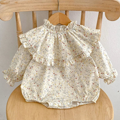 Baby Girls Long Sleeve Flower Embroidery Jumpsuit