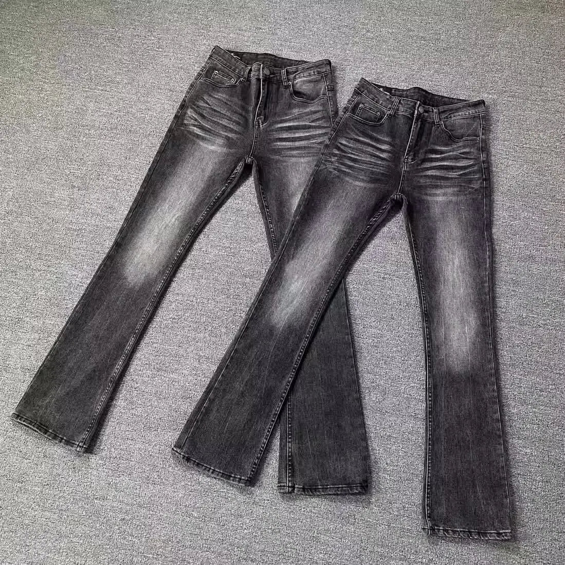 Black Grey Jeans Micro Flared Pants Youth