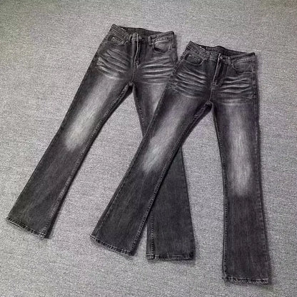 Black Grey Jeans Micro Flared Pants Youth