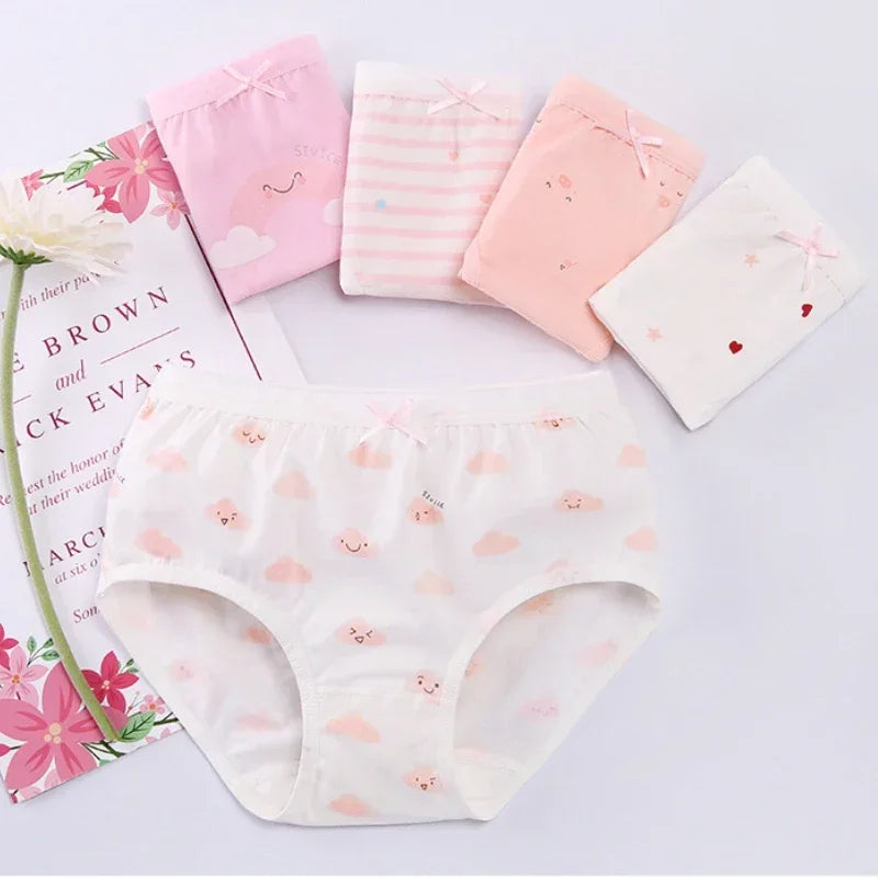 4PCS Girl Antibacterial Cotton Underwear