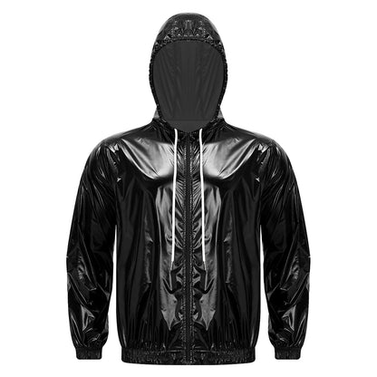 Mens Waterproof Hooded Breathable Raincoat