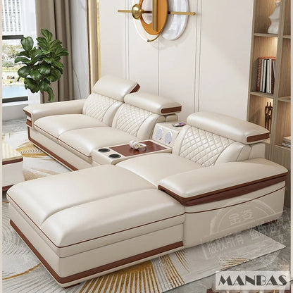 Genuine Leather Sofa Set for Living Room