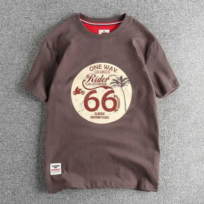 American Retro Short Sleeve O-neck T-shirt