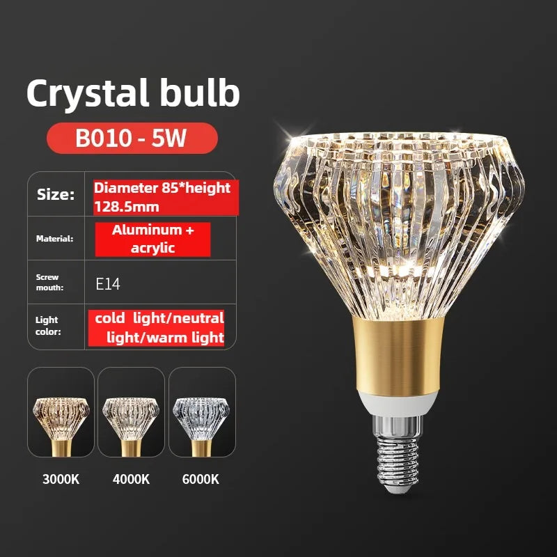 Acrylic Crystal LED Bulb Chandelier Fairy Lamp