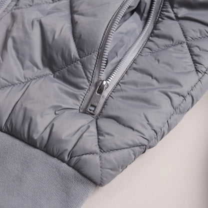 Men's Cotton Jacket with Quilted Diamond Pattern