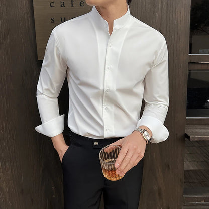 High End Stand Up Collar Men's Long Sleeve