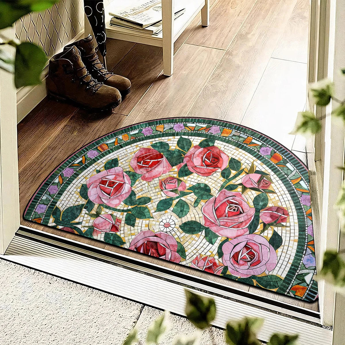 Semi-circular Carpet Outdoor Rug Modern Art