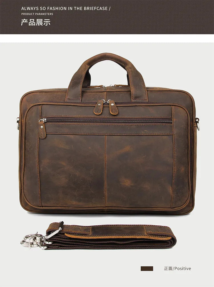 Genuine Leather Men Briefcase Business bag