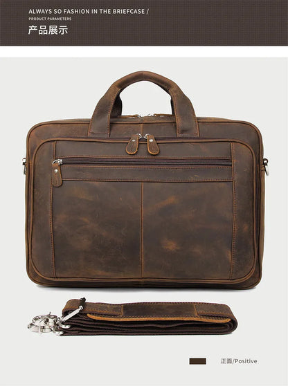 Genuine Leather Men Briefcase Business bag
