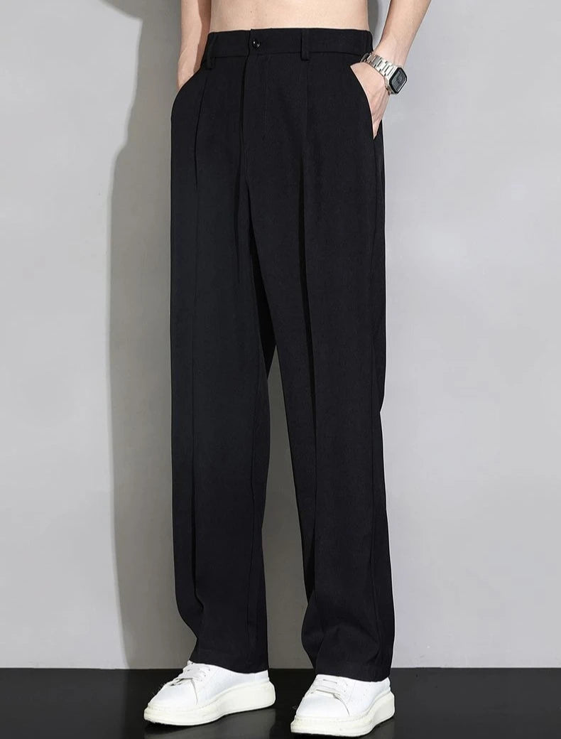 Ice Silk Men's Casual Straight Pants Fashion