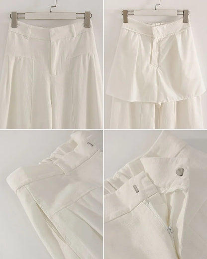 White Pants For Women Cotton Formal High Waist