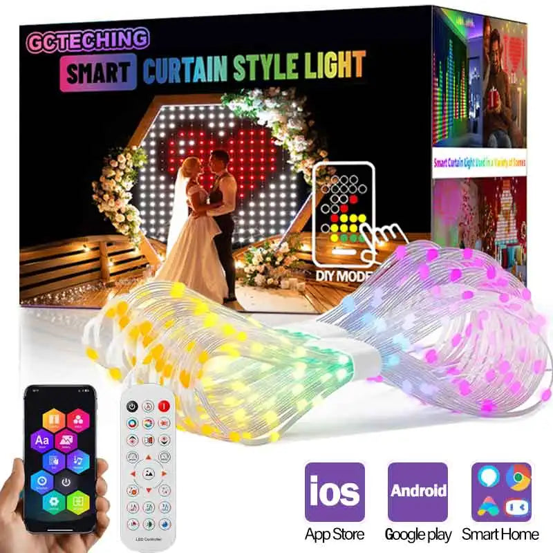 LED Smart Curtain Fairy Lights Music Strip