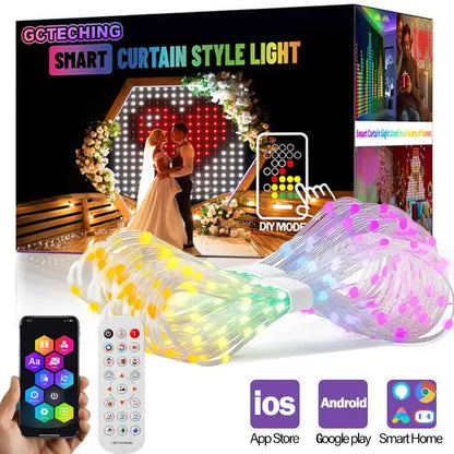 LED Smart Curtain Fairy Lights Music Strip