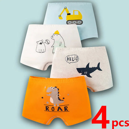 8 pcs Boys Boxer Briefs  Underwear Teenager Cartoon