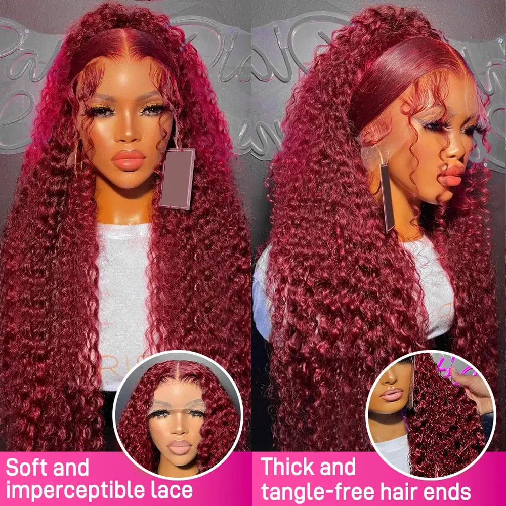 Burgundy Lace Front Human Hair Wave Brazilian