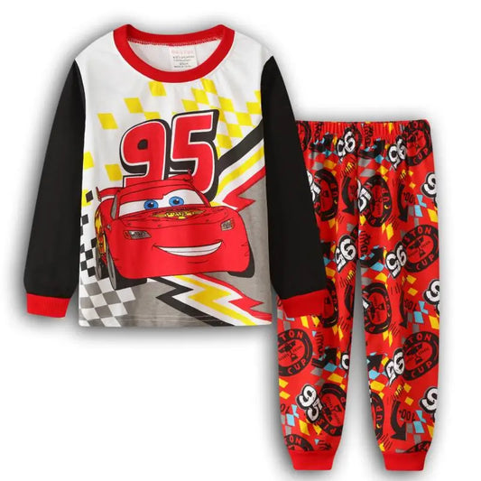 2 Pcs Boys Cars Pajamas Sleepwear
