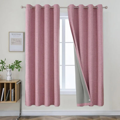 Blackout Room Darkening Curtains Textured Thermal Privacy
