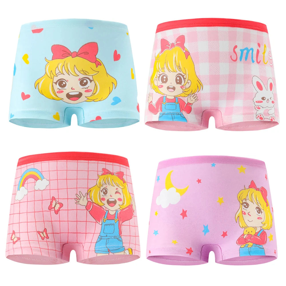 12 Pcs Girls Breathable Cotton Cute Cartoon Panties