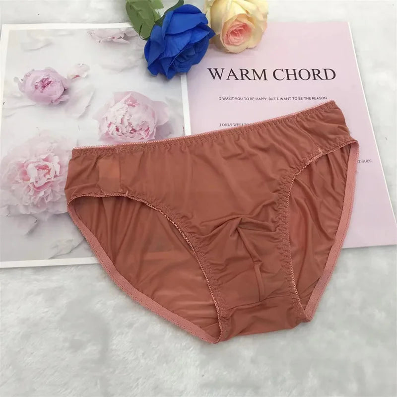 Sexy men's ultra-thin translucent style briefs