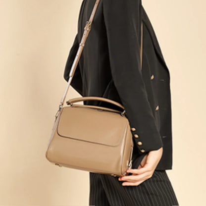 Genuine Leather Boston Tote Handbags For Women